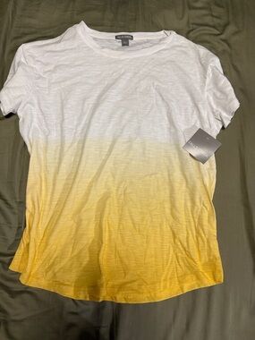 Falls Creek White and Yellow Ombre Short Sleeve Tee